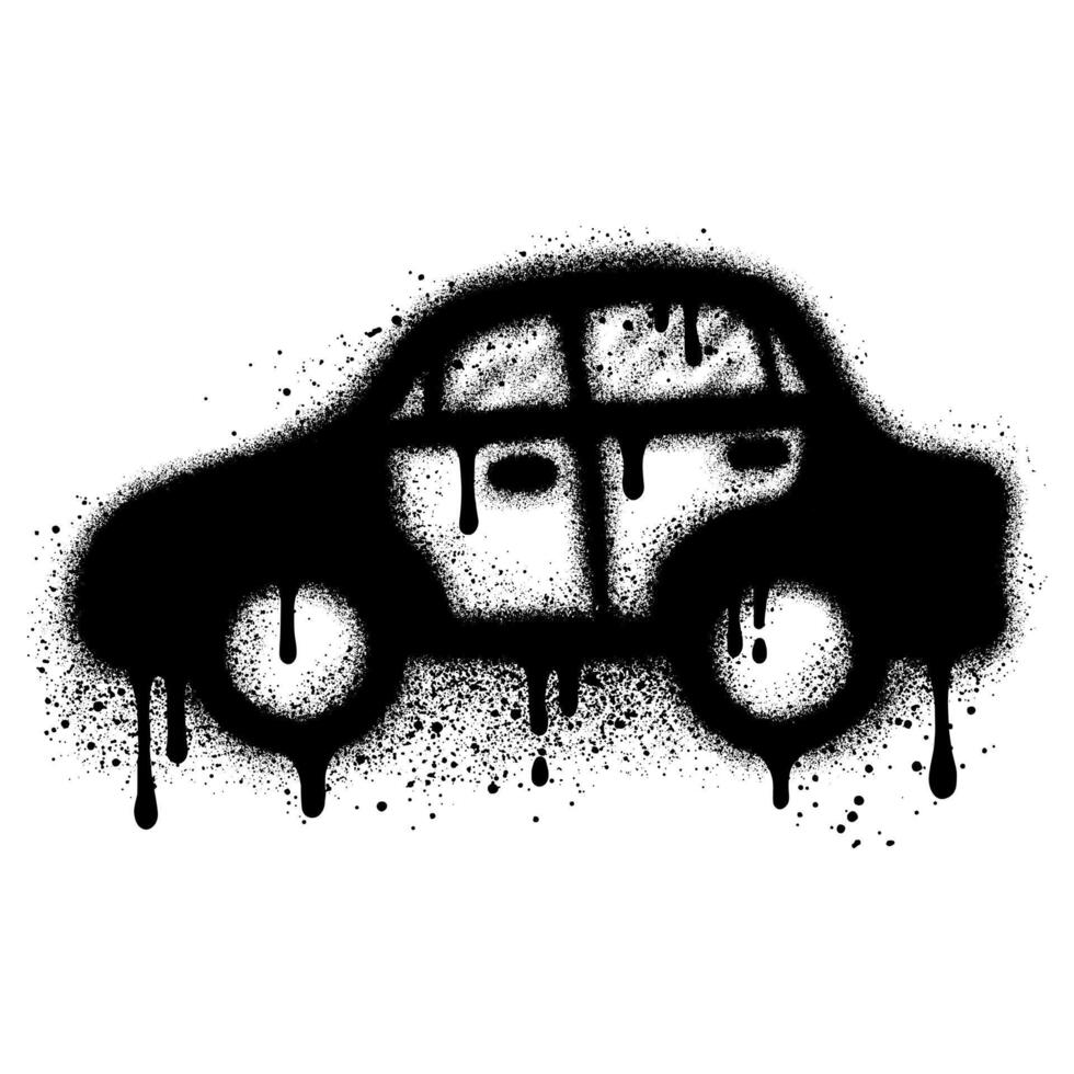 Spray Painted Graffiti police car isolated with a white background. EPS 10. vector