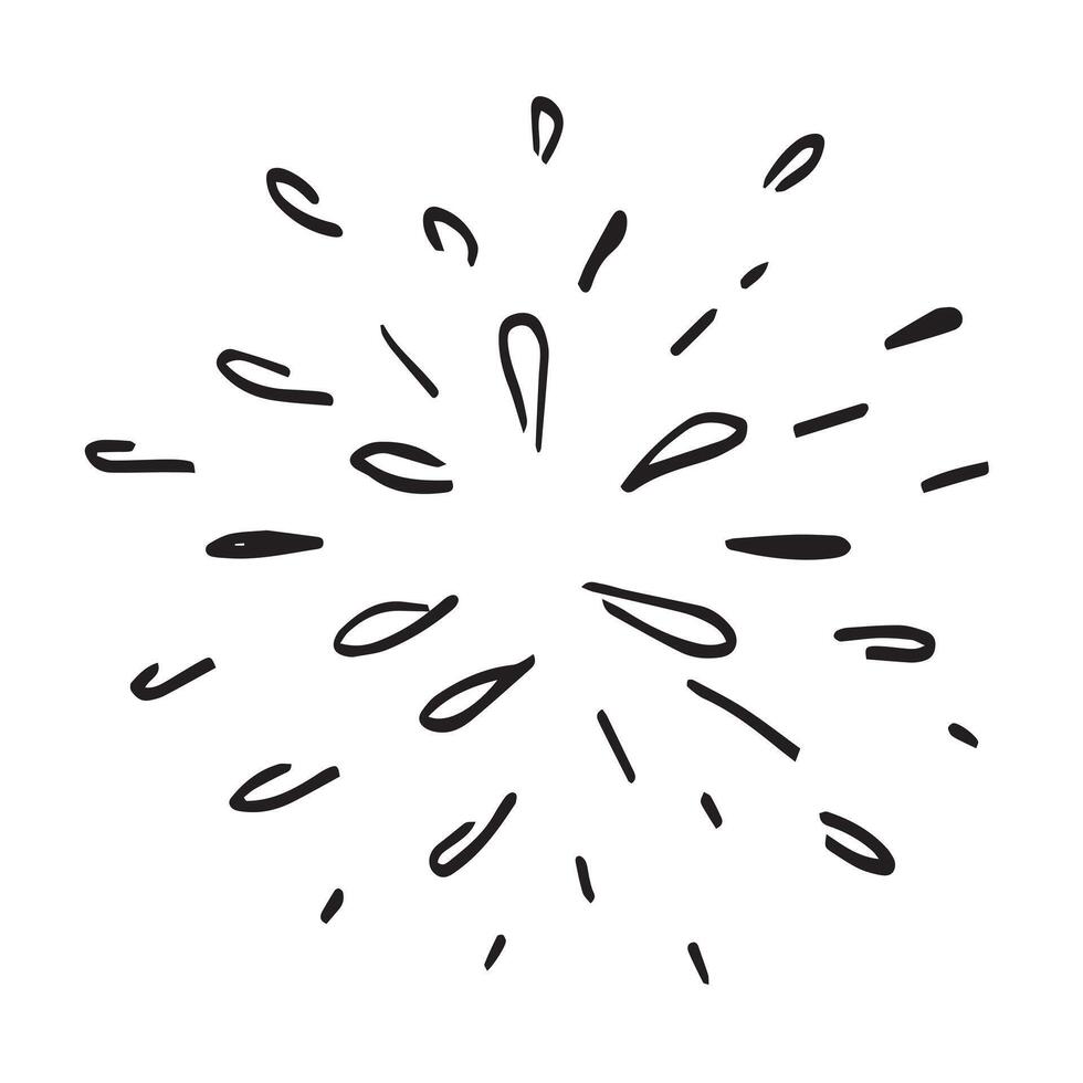 doodle design element, starburst doodle ,sparkling doodle,firework doodle. vector