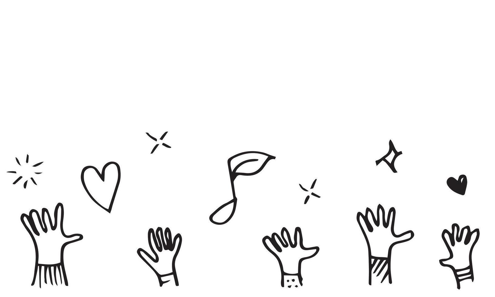 Applause hand draw on white background vector