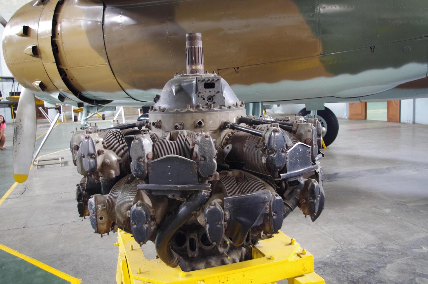 Yogyakarta, Indonesia, 2024 - World War 2 fighter aircraft engines in an aerospace museum photo
