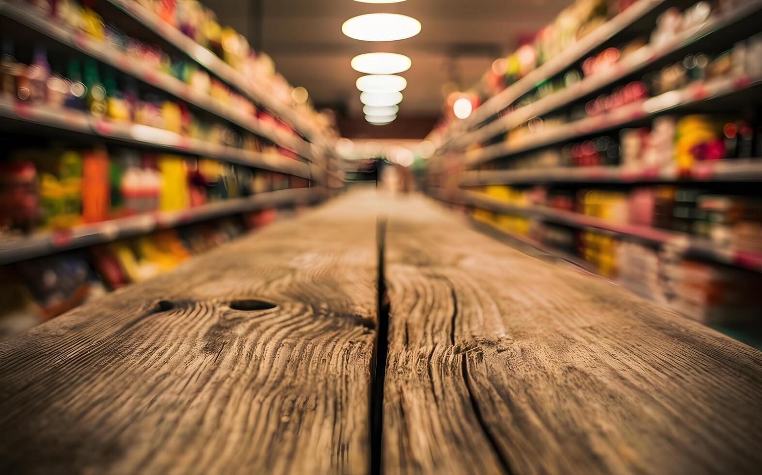 A super shop equipped with beautiful decor and long aisles of various products is facilitated by market analysis photo
