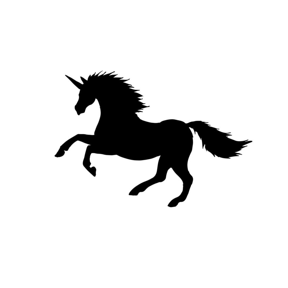 Hand drawn unicorn silhouette vector