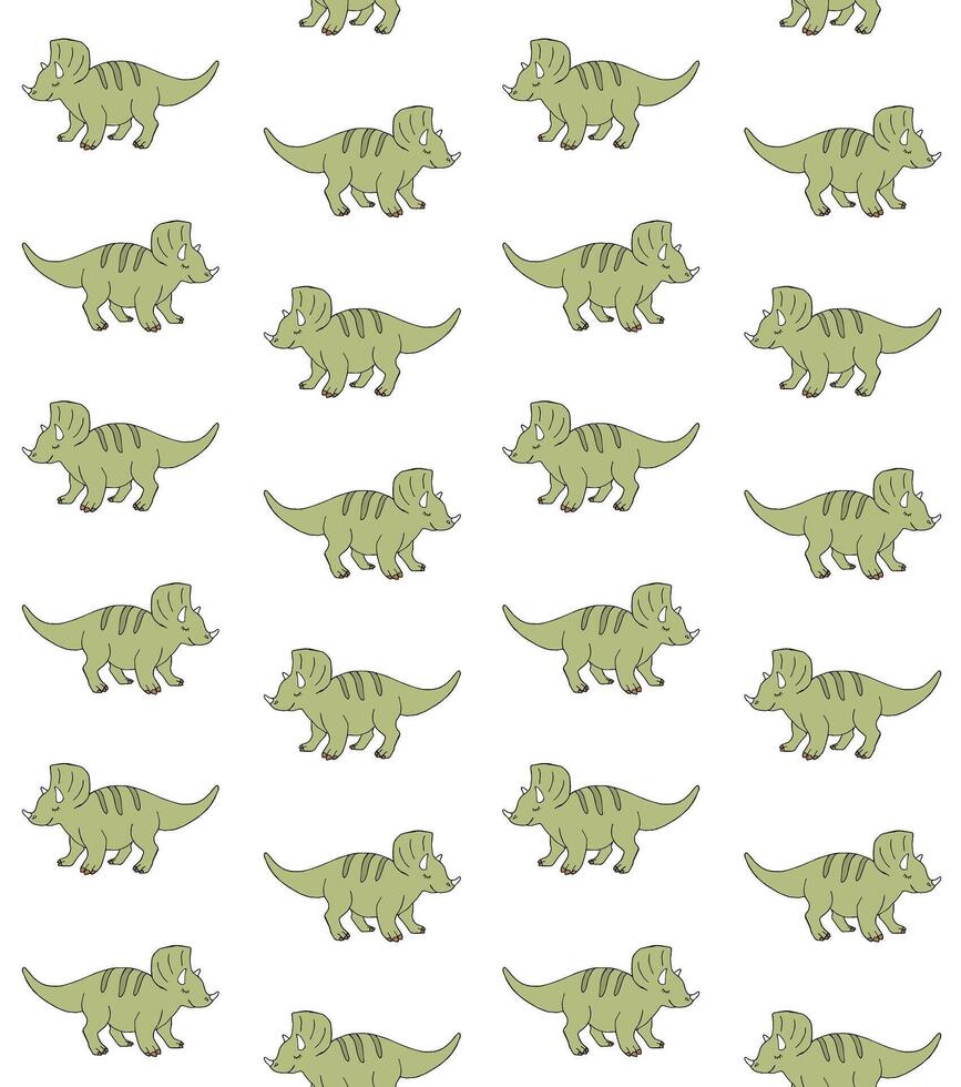 Seamless pattern of triceratops dinosaur vector