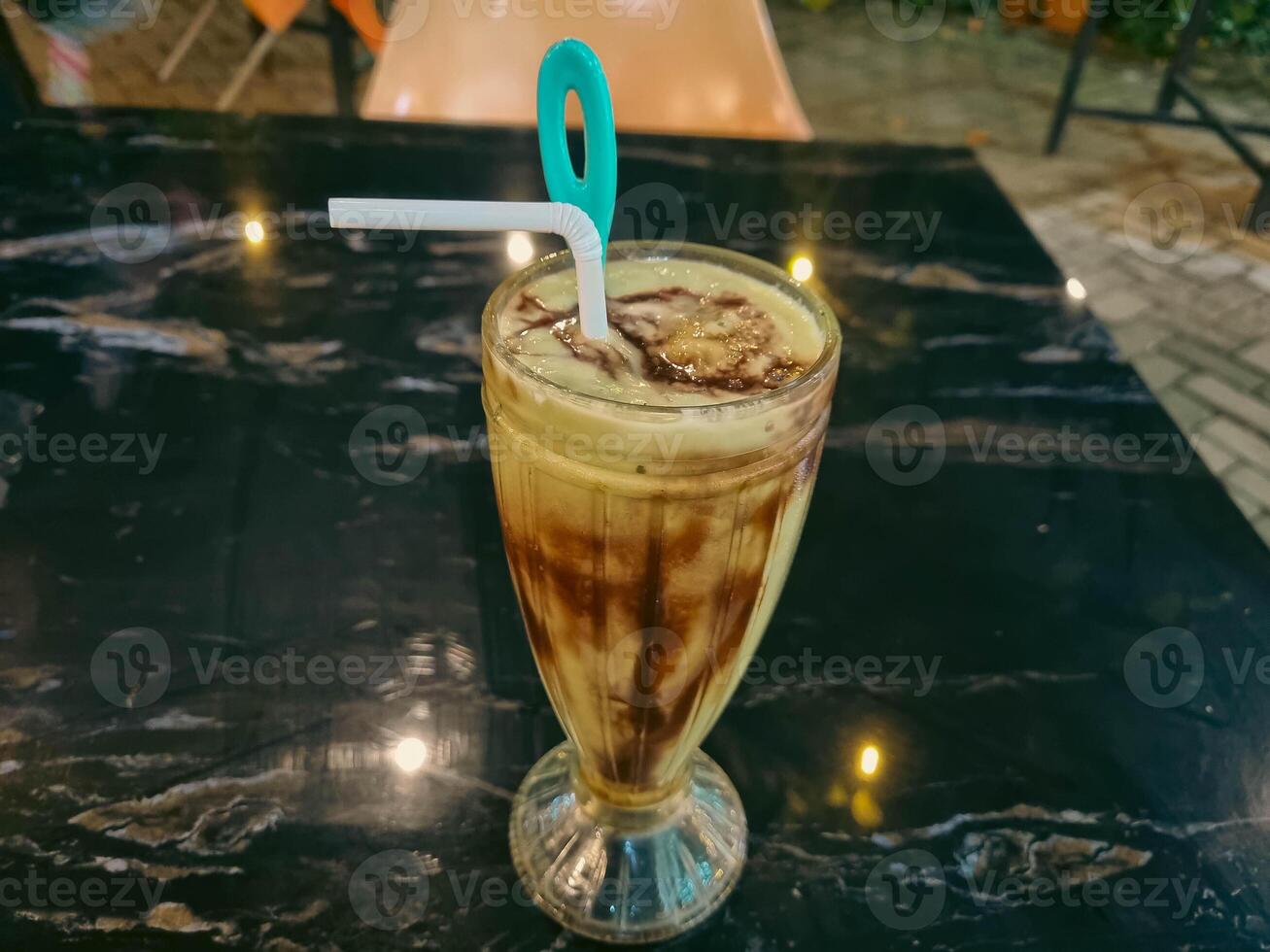 Avocado Smoothie, Made with Fresh Avocados or avocado juice or jus alpukat. Food photography photo