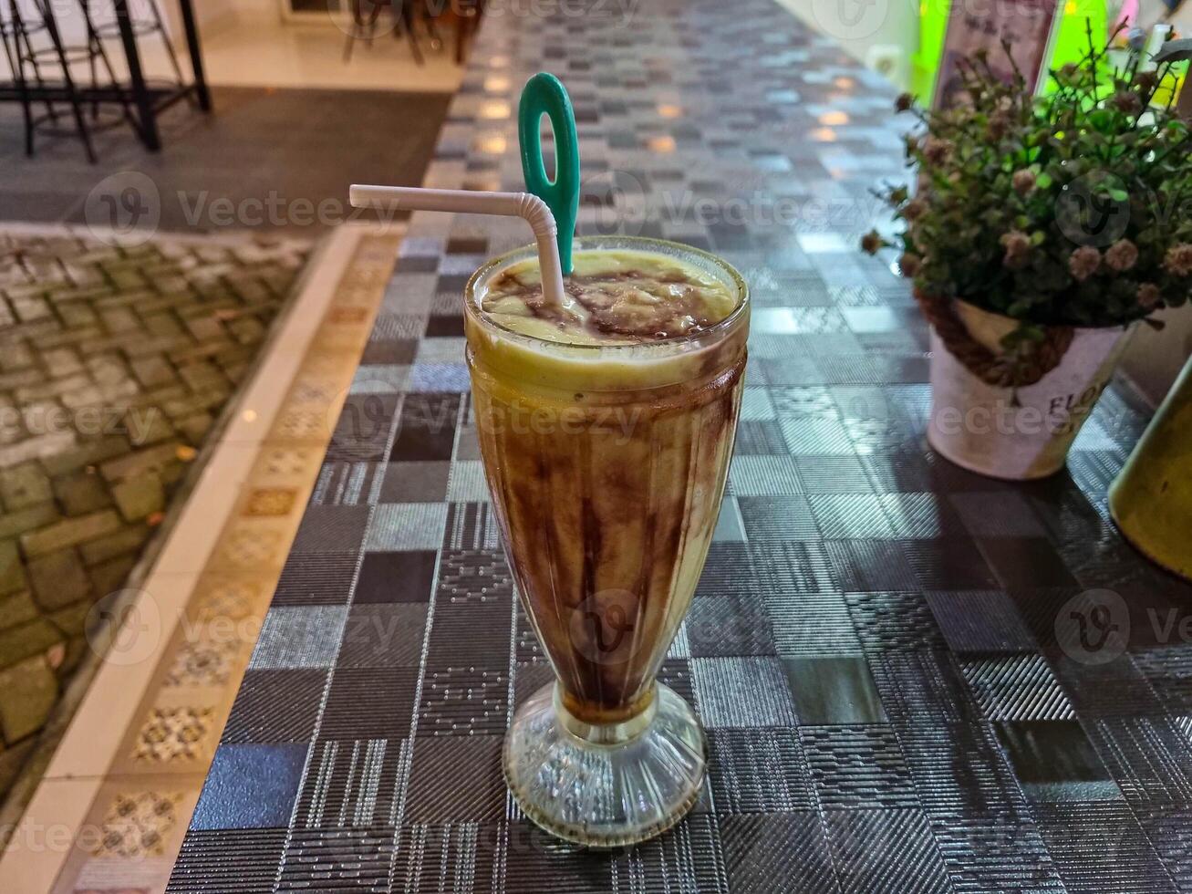 Avocado Smoothie, Made with Fresh Avocados or avocado juice or jus alpukat. Food photography photo