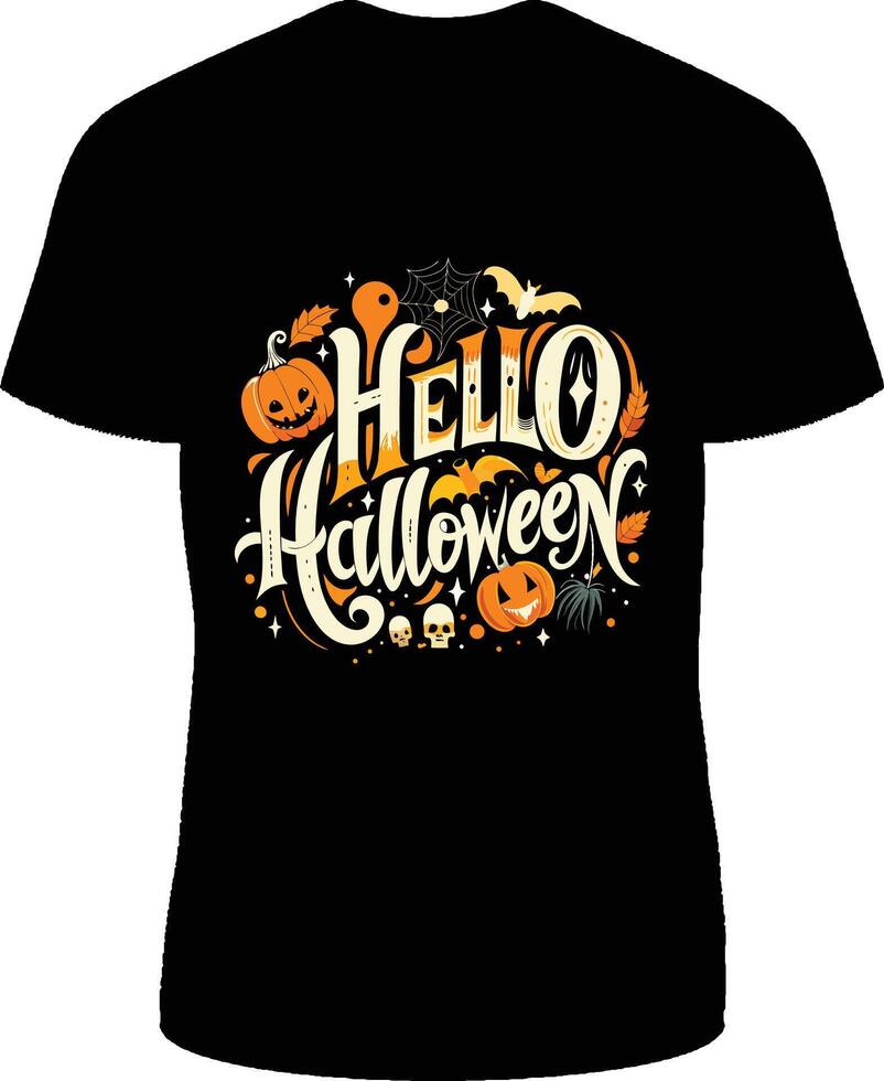 hello halloween t shirt vector