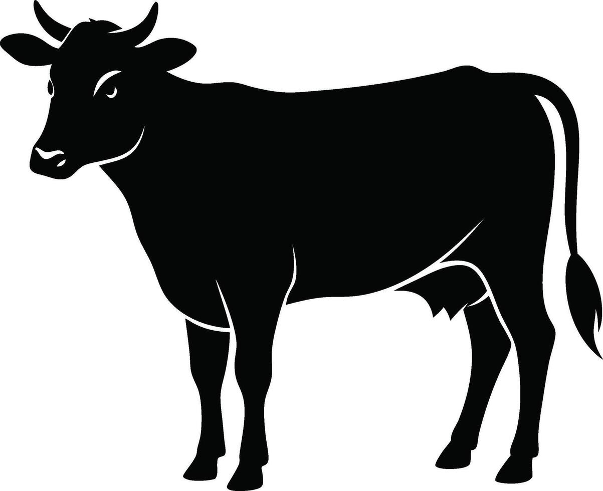 A silhouette cow vector