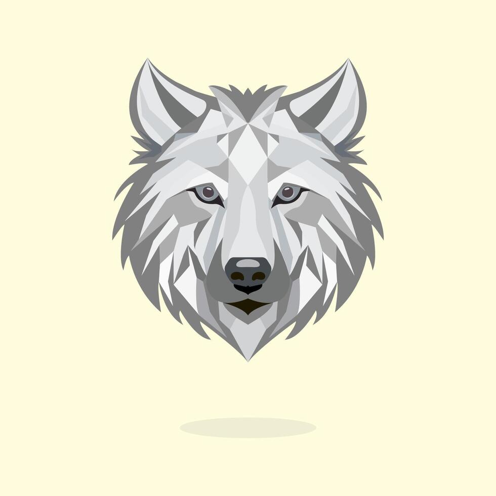 wolf head logo with shadow vector