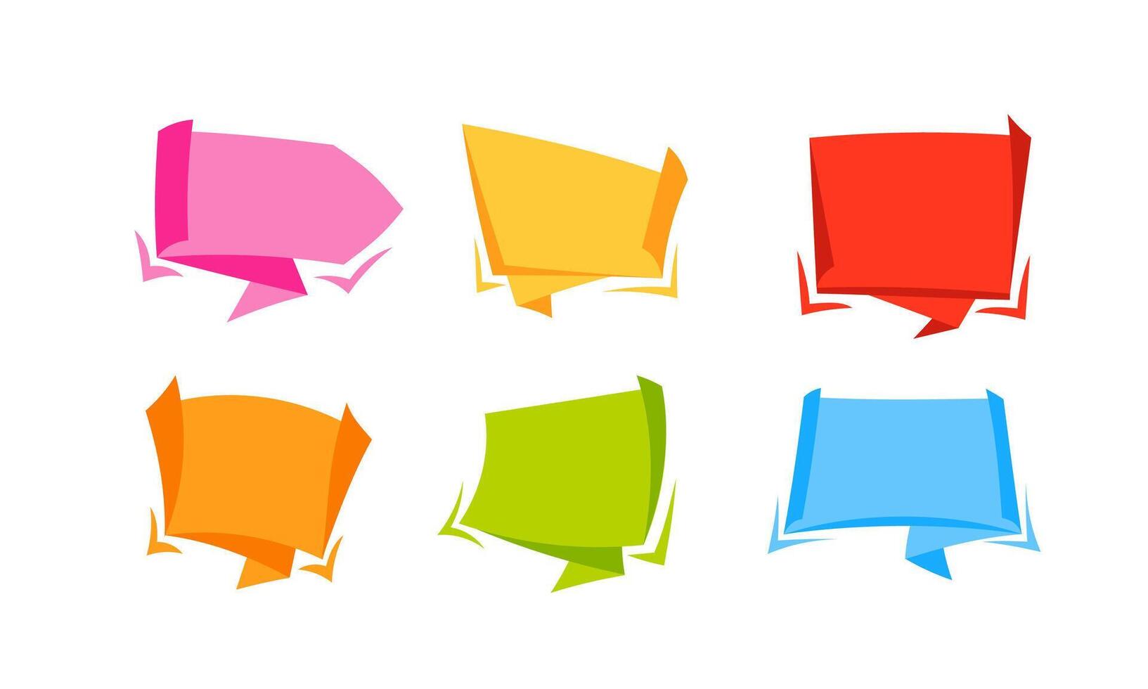 Banner for text flat design set. Ribbon Labels. Stickers design template. vector