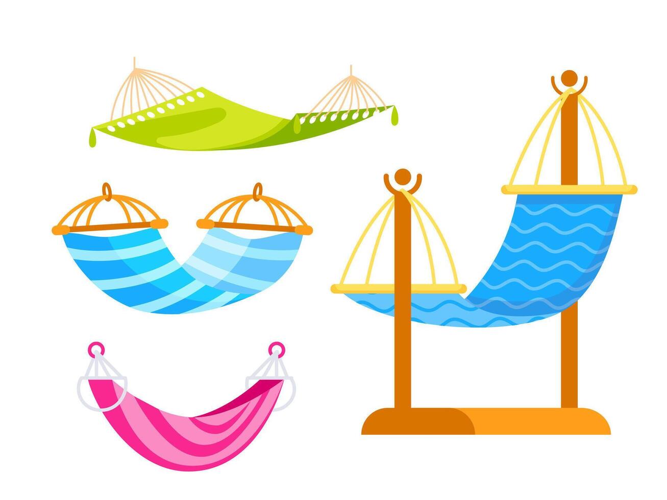 Relaxing equipment for summer rest representing comfortable lifestyle bringing calmness and peacefulness during hot sunny days vector