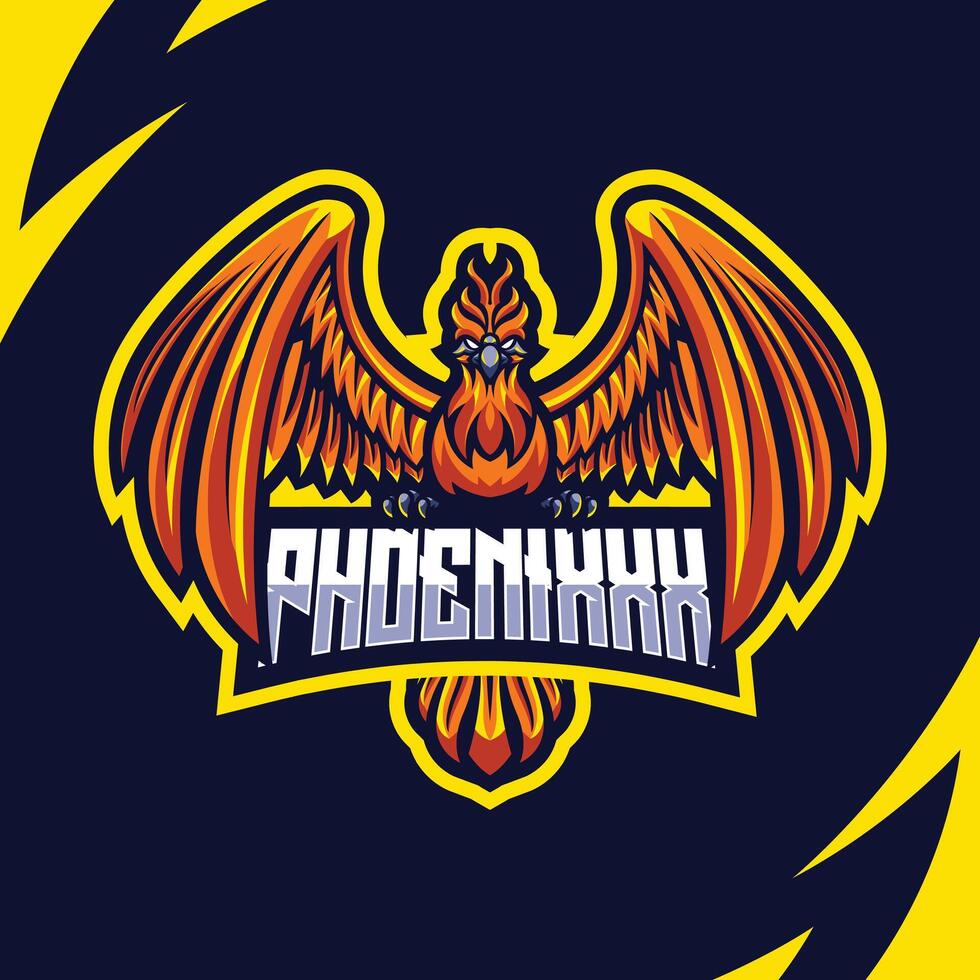 phoenix esport gaming logo illustrartion vector