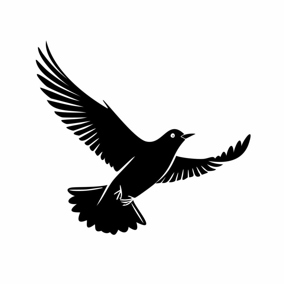 Flying bird silhouette illustration. vector