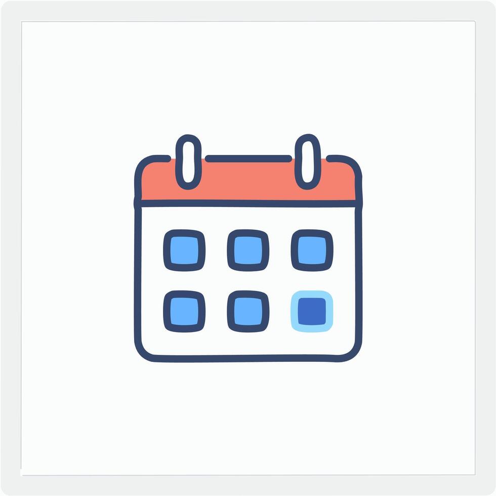 Calendar icon illustration. Flat design. vector