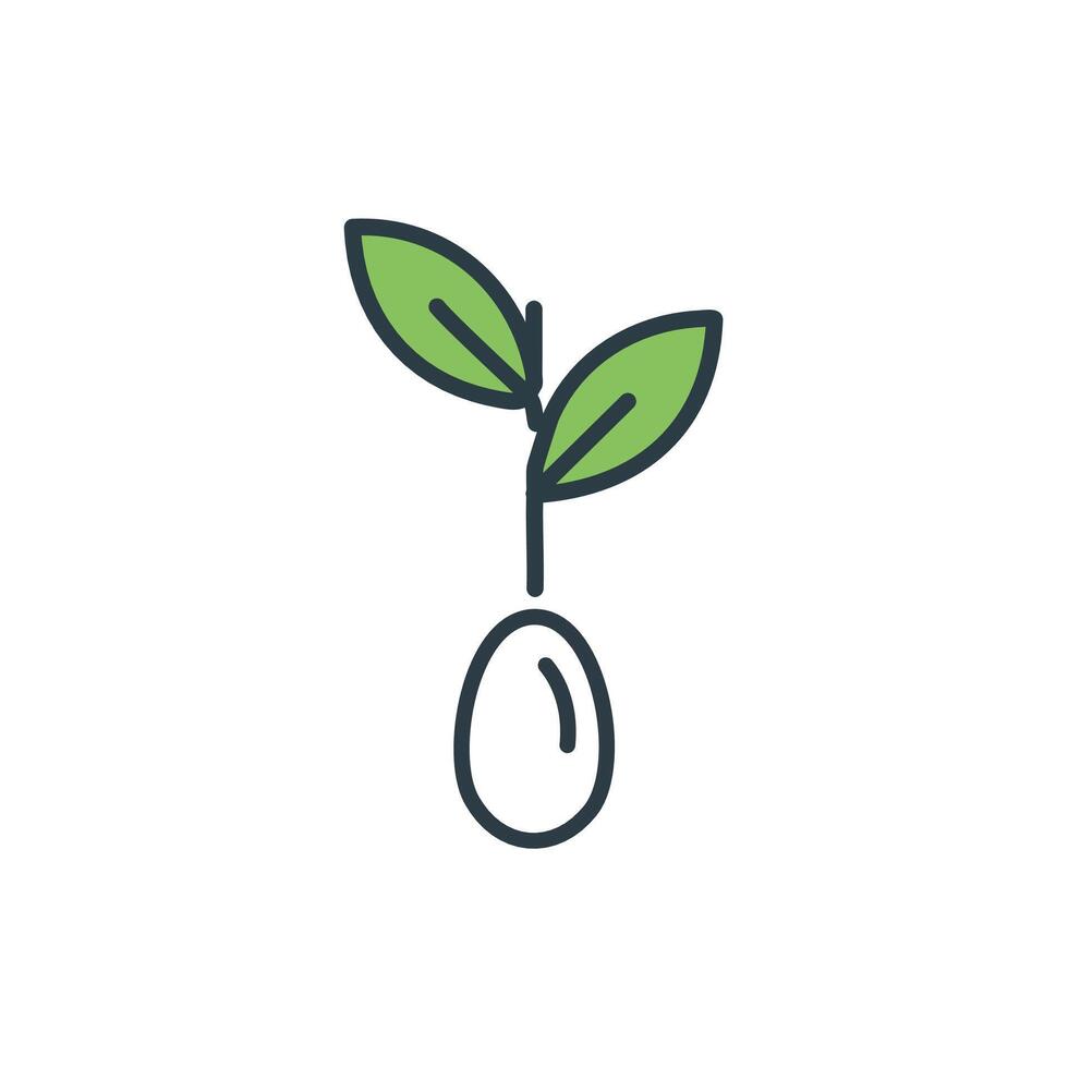 Plant germinating from seed icon isolated on white background for your web and mobile app design, Plant logo concept vector