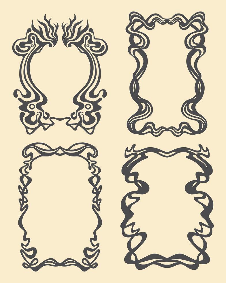 Frame border festival event vintage collection set isolated clip art illustration poster card print art editable vector