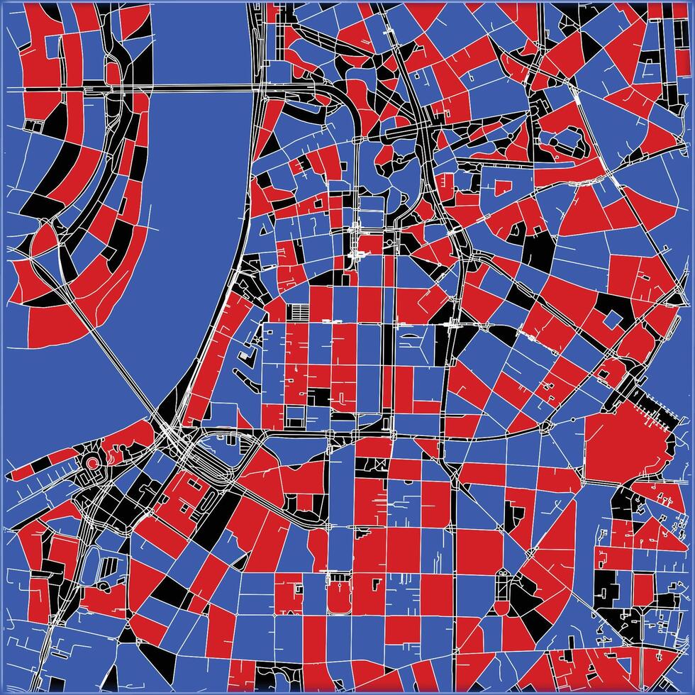 Dusseldorf Germany,city centre,accurate map,Urban detail Streets Roads color Map,editable element image for marketing ,product ,wall art vector