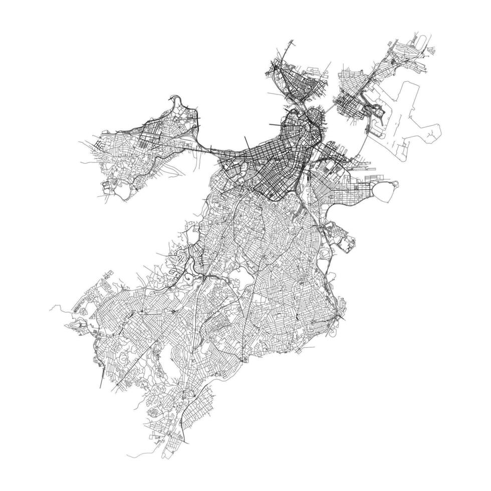 Boston,United States,accurate map, detail Streets Roads Map,editable element template image for marketing ,product ,wall art vector