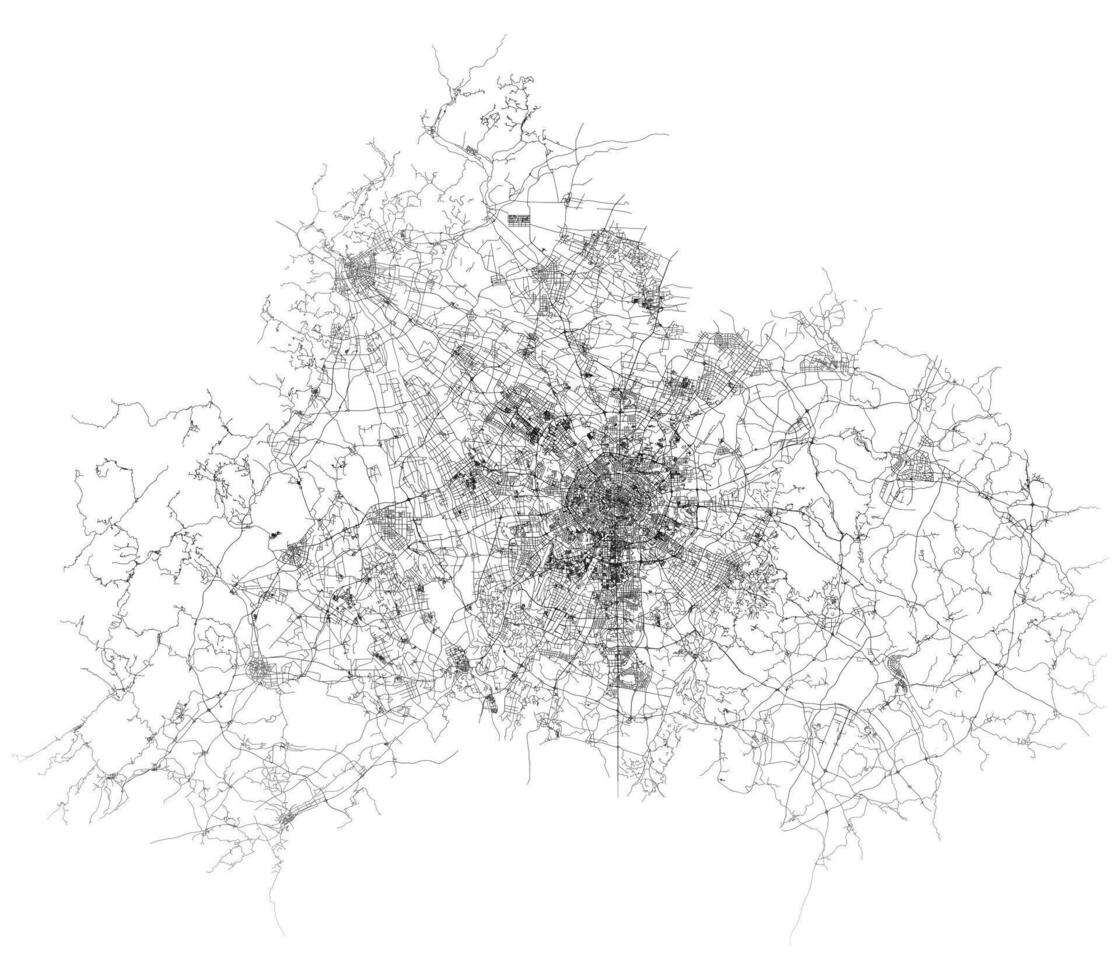 Chengdu,China accurate map, detail Streets Roads Map,editable element template image for marketing ,product ,wall art vector