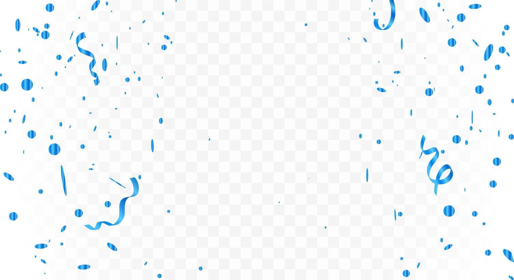 Blue confetti and ribbons with background. Design template for party, celebration and birthday. vector