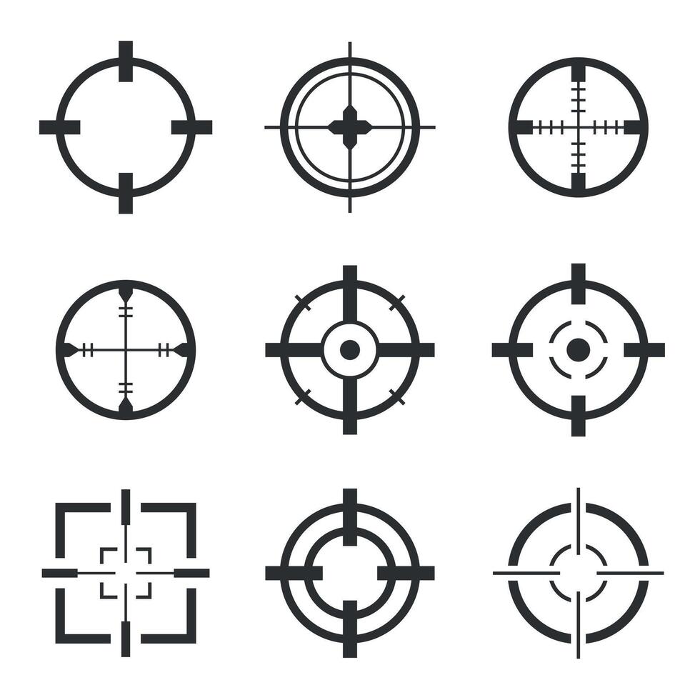 Crosshair icons set isolated. vector
