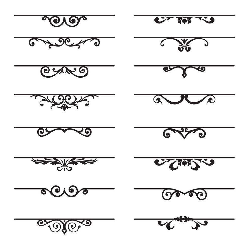 Set of decorative florish elements. vector