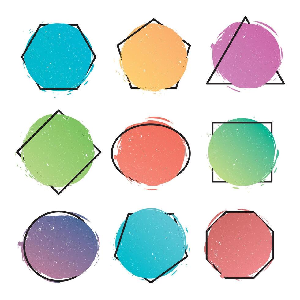 Set of modern abstract banners. Geometric shapes of different colors vector