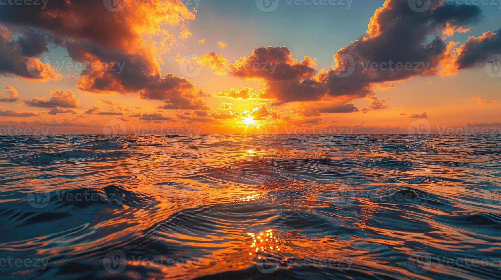 sunset in the sea photo