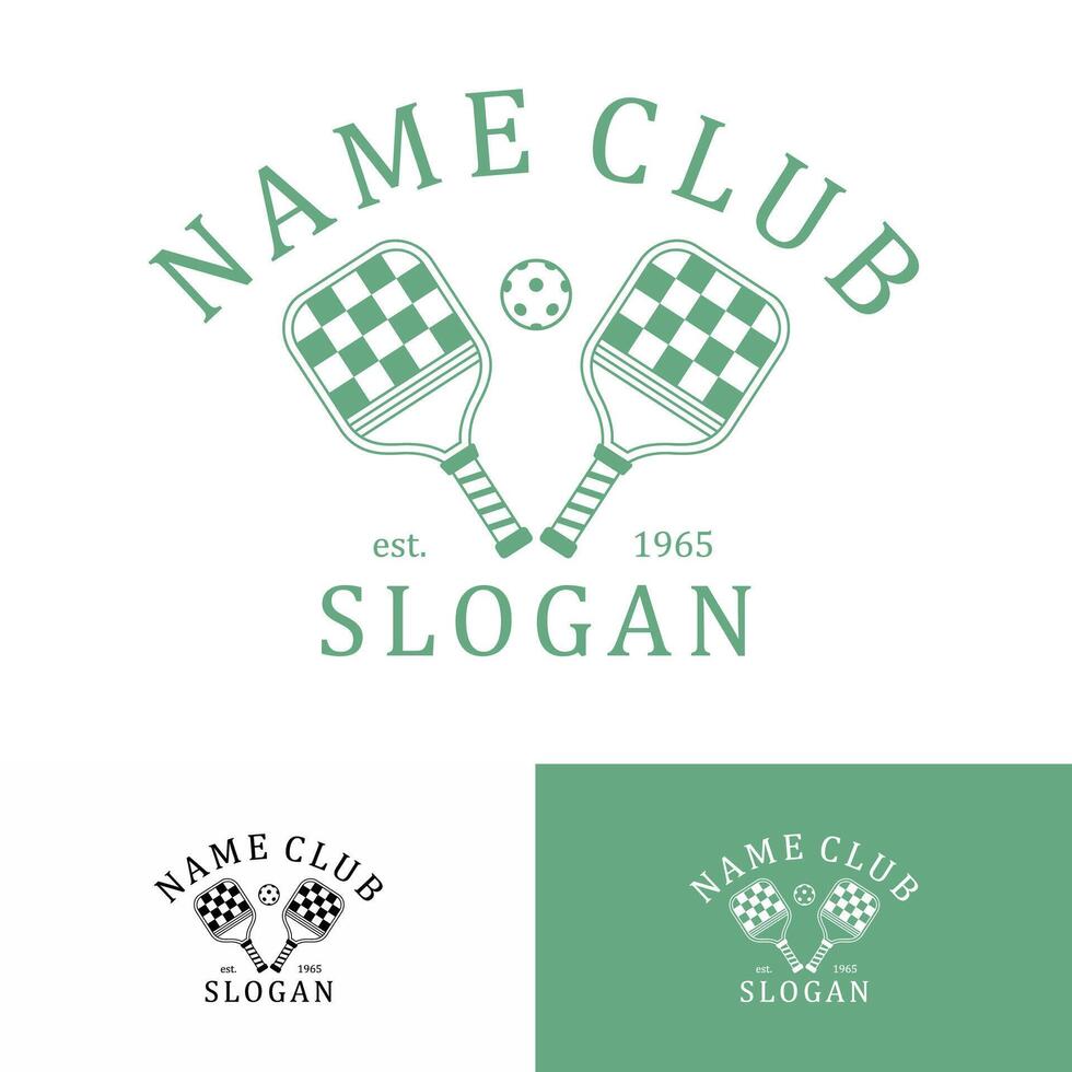 Pickleball Club Logo Minimalist Vintage Luxury vector