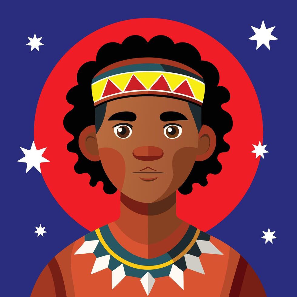 australian aboriginal boy vector