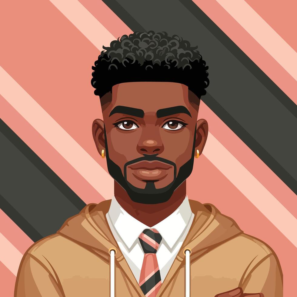 young black man with beard wearing formal clothes vector