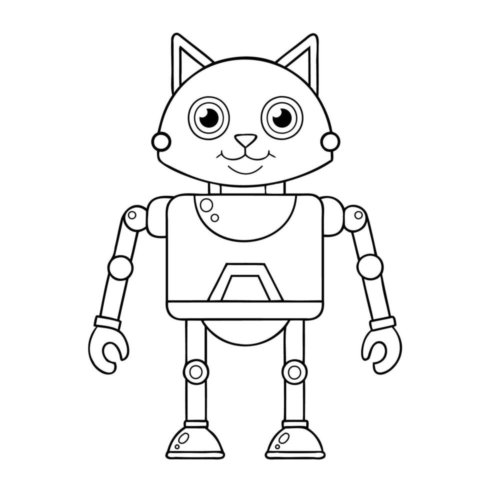 Silhouette of Cute Robot Cat vector