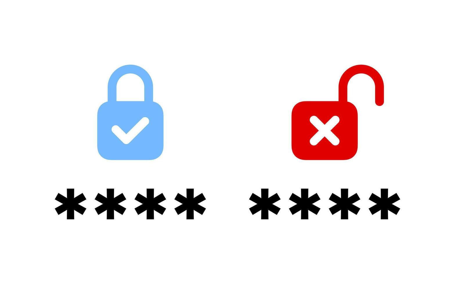 Safety padlocks icons. Locks icons vector