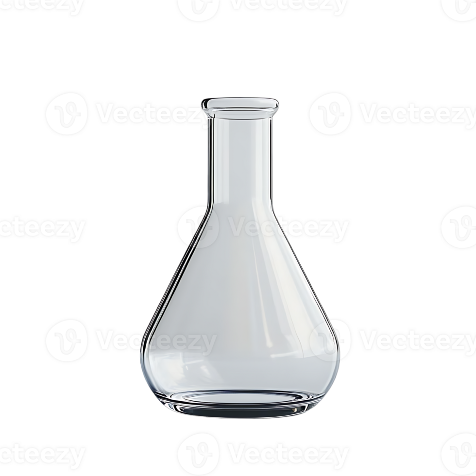 Empty Glass Erlenmeyer Flask with a Transparent Background, Ideal for Scientific Experiments png