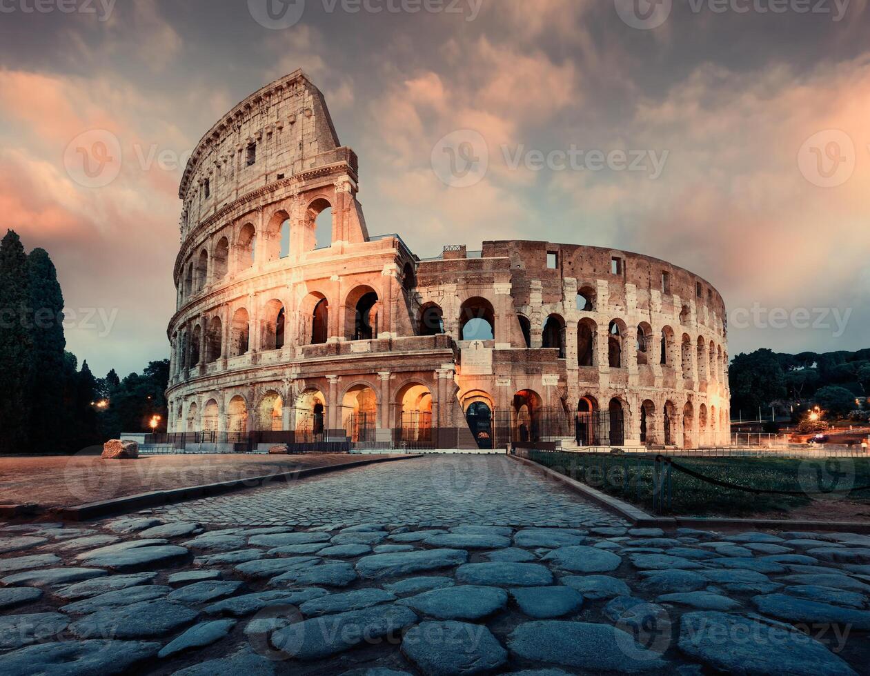 Colosseum in Rome at dusk photo