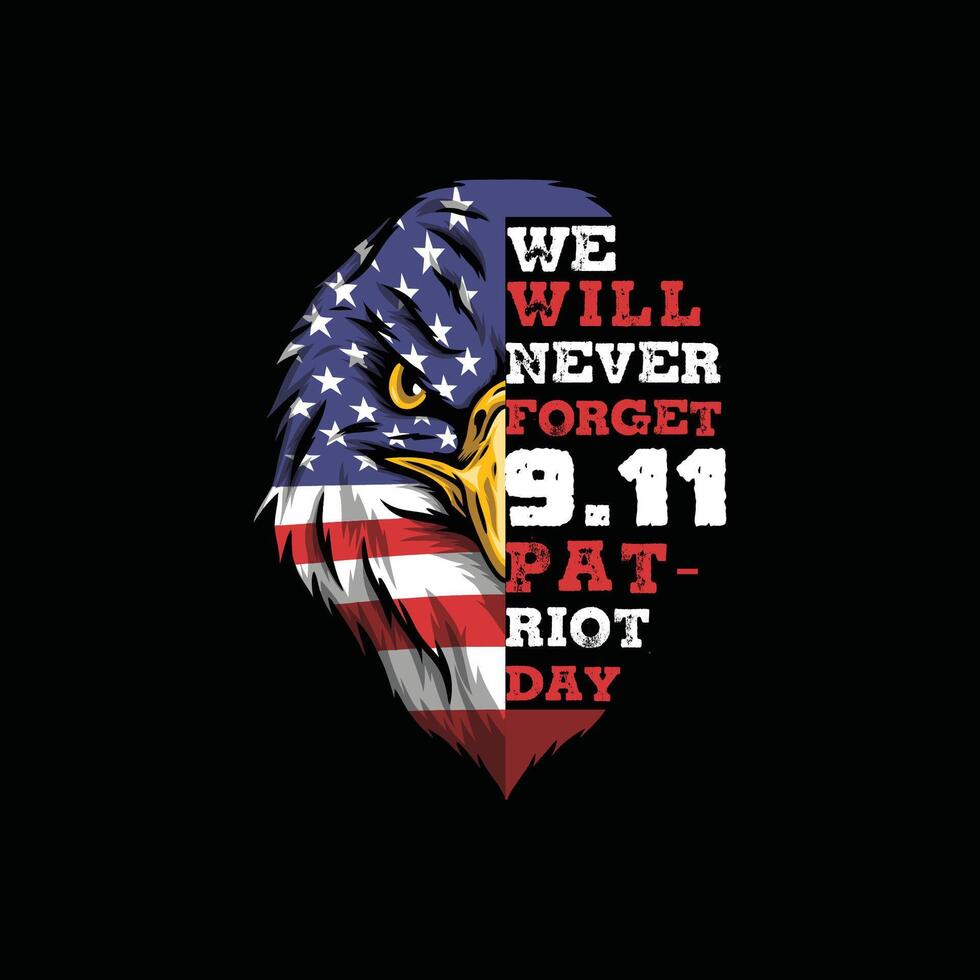 patriot day eagle t shirt design vector