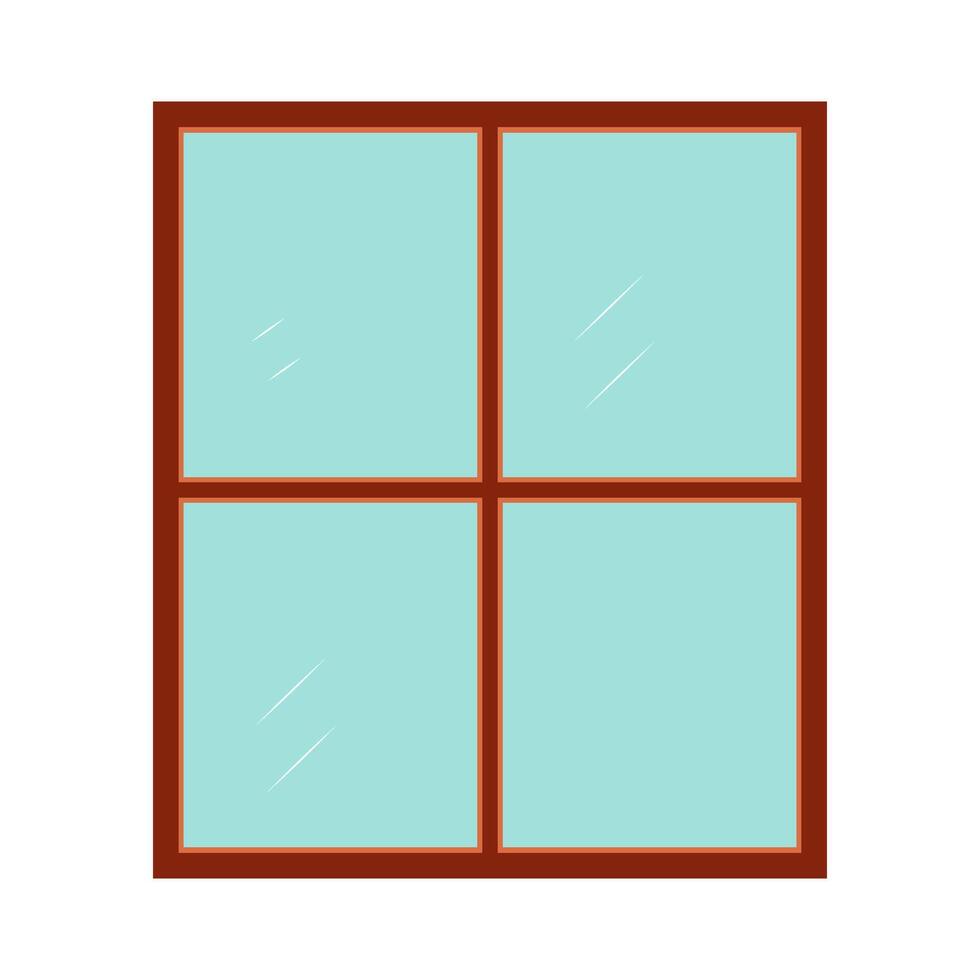 Wooden window types in the wall Classic architecture elements double door window isolated vector