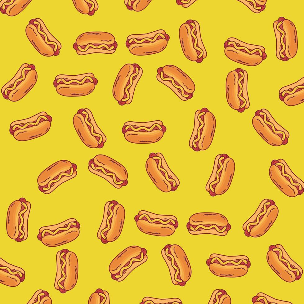 Beautiful Design hot dog and Comic design with Colorful Color vector