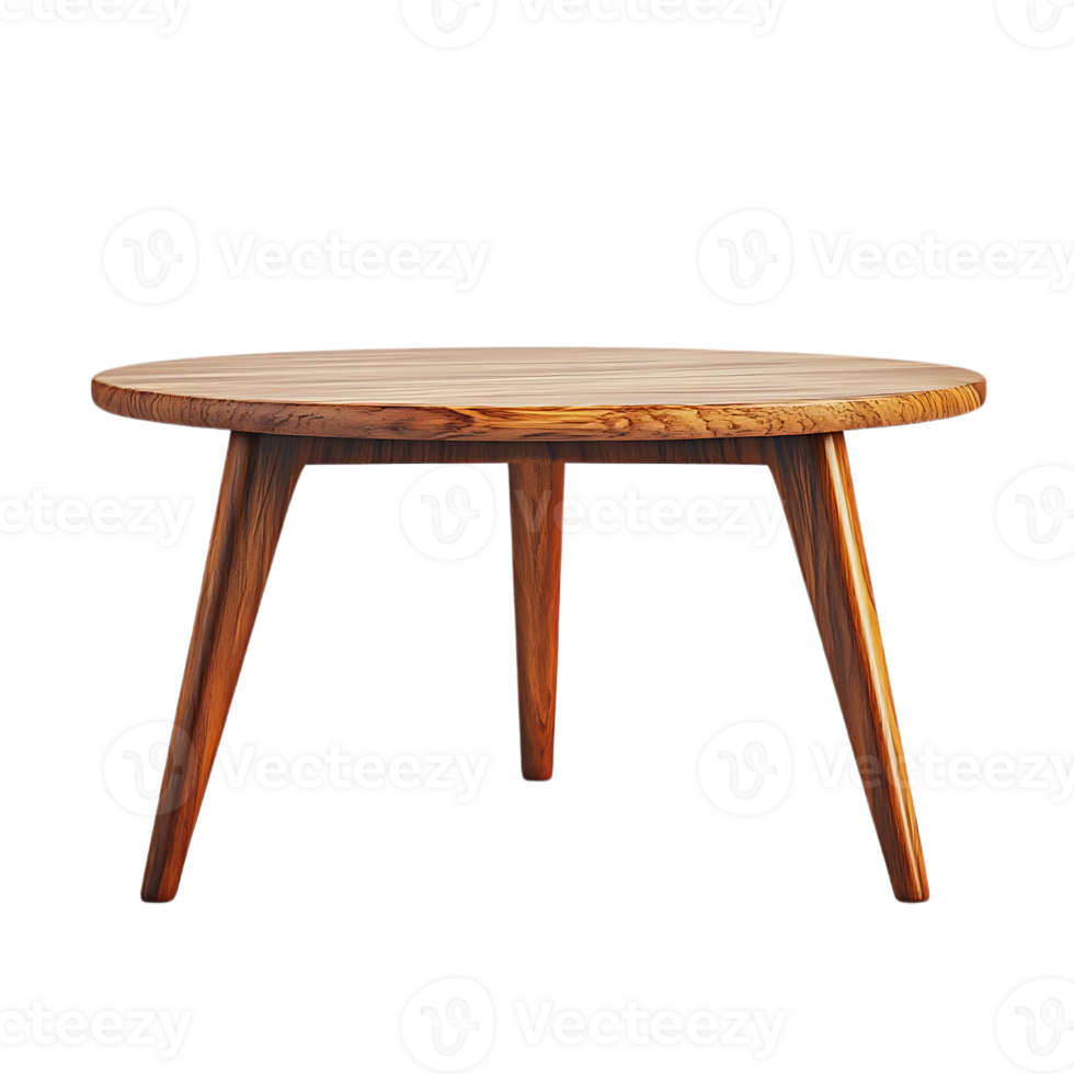 Round Wooden Table with Transparent Background, Perfect for Home Decor and Minimalist Style png