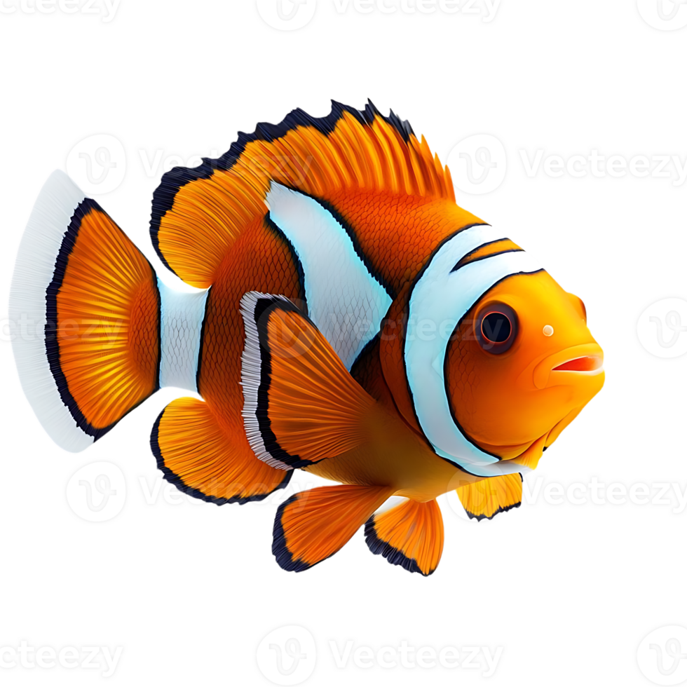 Vibrant Clownfish with a Transparent Background, a Colorful Aquatic Creature png