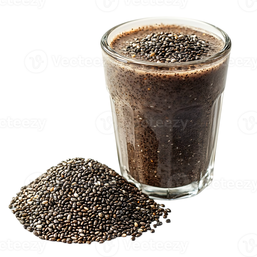 Chia Seed Smoothie with a Transparent Background for a Healthy and Refreshing Drink png
