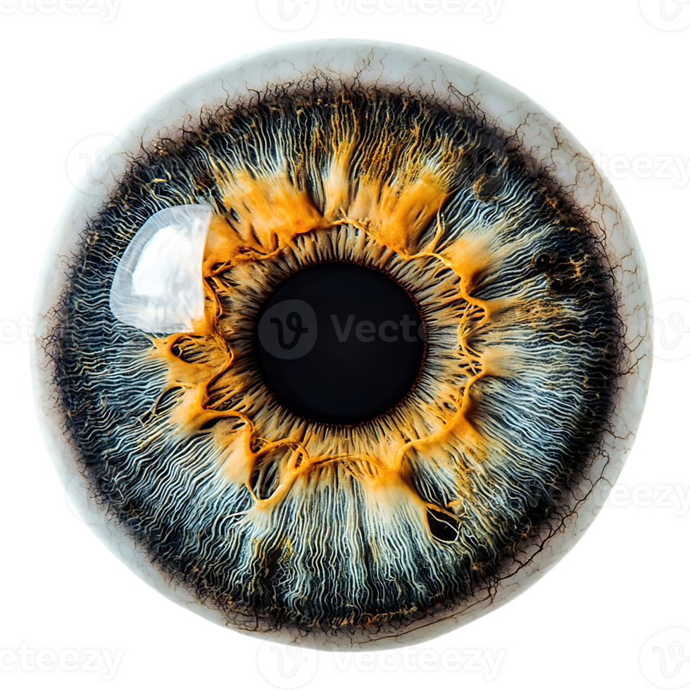 A Close-Up View of a Human Eye with a Transparent Background, Revealing the Intricate Details of the Iris, Pupil, and Sclera png