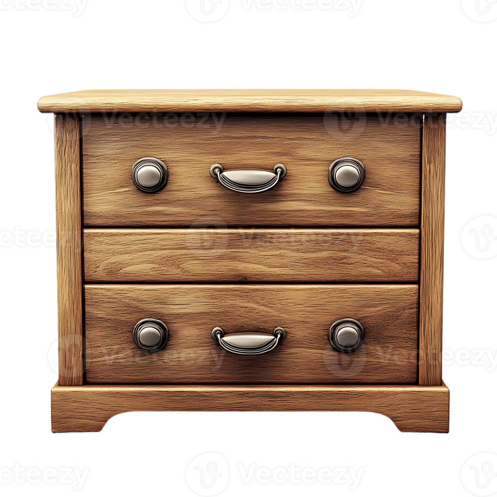 Wooden Chest of Drawers with Transparent Background png