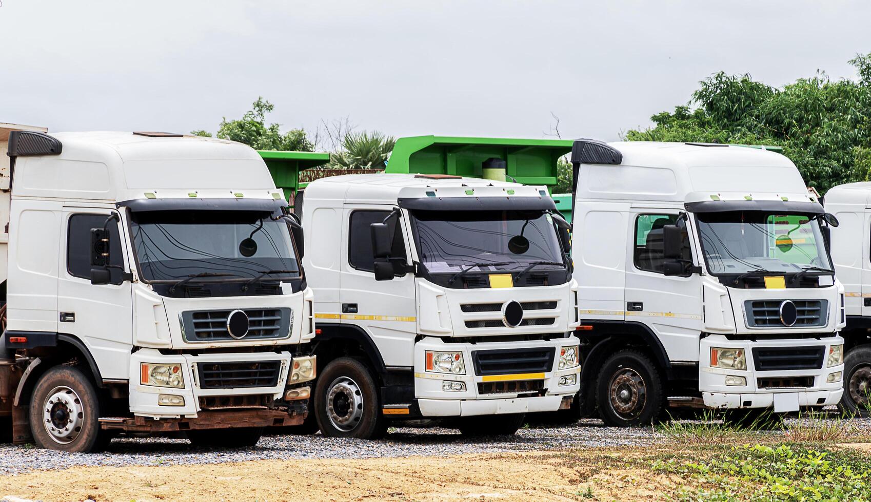 Used trailer parked parked in a row photo
