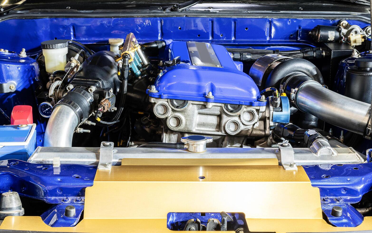 Customize four cylinder piston car engine photo