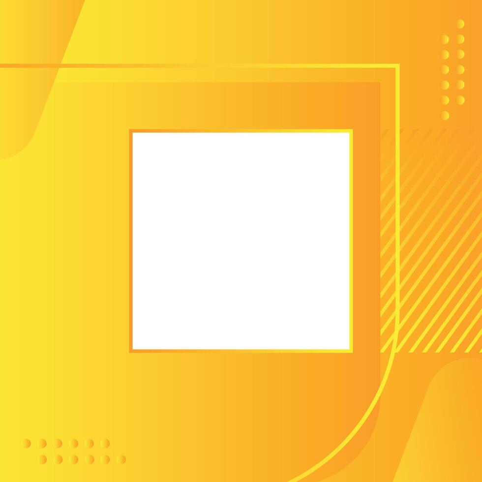 Beautiful yellow background with a white square in the middle. The square is empty and has no writing vector