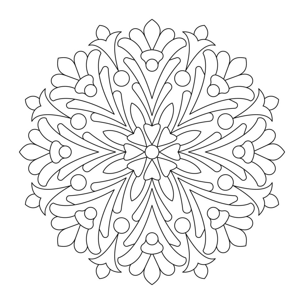 drawing for coloring book. Geometric floral pattern. file vector