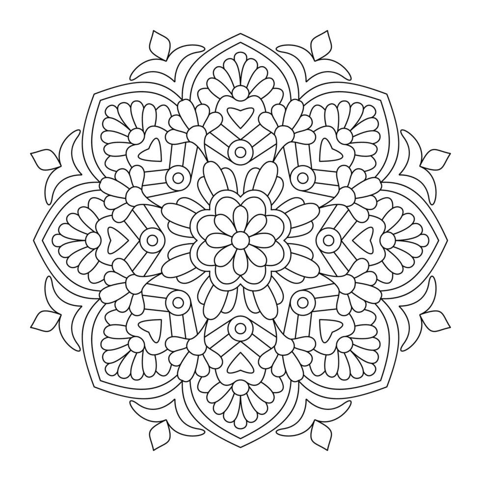 Attractive and simple mandala design for coloring book. file vector