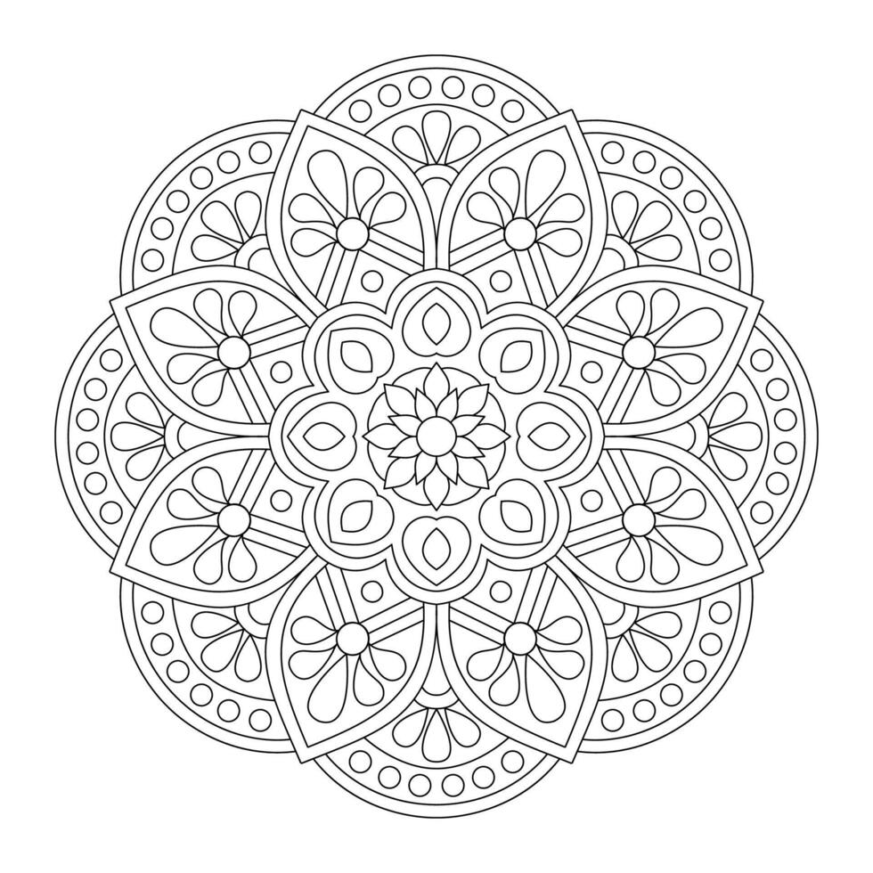 Simple and Elegant mandala design for coloring book. file vector