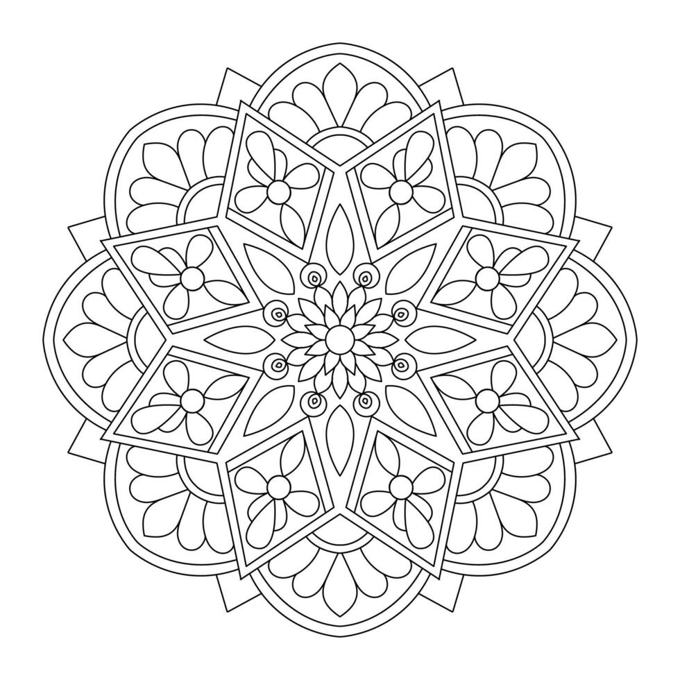 Mandala artwork for designing, coloring, black and white art. file vector