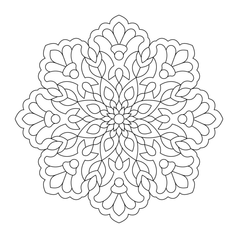 Radial network pattern design for tattoo mandala coloring book page. file vector